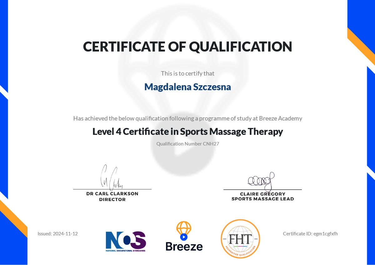 Remedial Sport Massage level 4